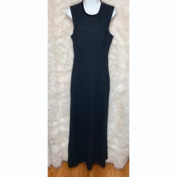 LA'T by L'AGENCE Black Wool Mix Maxi Formal Dress - Picture 5 of 8